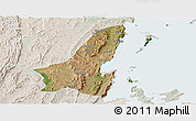 Satellite Panoramic Map of Muleba, lighten