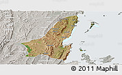 Satellite Panoramic Map of Muleba, lighten, semi-desaturated