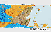 Satellite Panoramic Map of Muleba, political outside