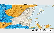 Shaded Relief Panoramic Map of Muleba, political outside