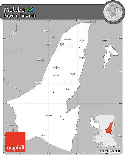 Gray Simple Map of Muleba