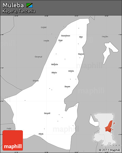 Gray Simple Map of Muleba