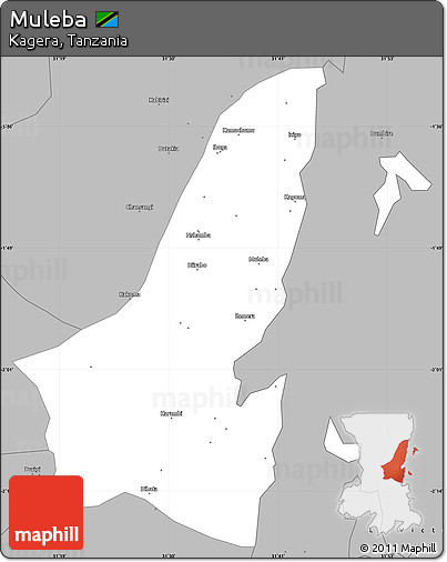 Gray Simple Map of Muleba