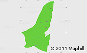 Political Simple Map of Muleba, single color outside