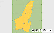Savanna Style Simple Map of Muleba, single color outside