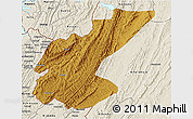 Physical 3D Map of Ngara, shaded relief outside