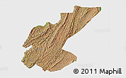 Satellite 3D Map of Ngara, single color outside