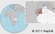 Gray Location Map of Ngara, highlighted country, highlighted parent region