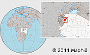 Gray Location Map of Ngara, highlighted country