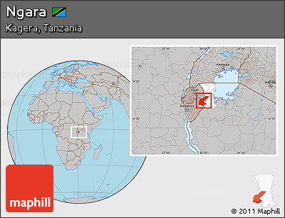 Gray Location Map of Ngara, highlighted parent region