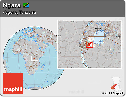 Gray Location Map of Ngara, highlighted parent region