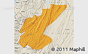 Political Map of Ngara, shaded relief outside