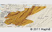 Physical Panoramic Map of Ngara, shaded relief outside