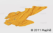 Political Panoramic Map of Ngara, cropped outside