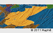 Political Panoramic Map of Ngara, darken