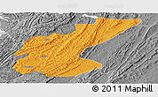 Political Panoramic Map of Ngara, desaturated