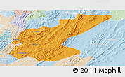 Political Panoramic Map of Ngara, lighten