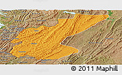 Political Panoramic Map of Ngara, satellite outside