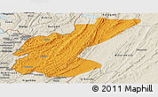 Political Panoramic Map of Ngara, shaded relief outside