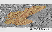 Satellite Panoramic Map of Ngara, desaturated