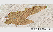 Satellite Panoramic Map of Ngara, lighten