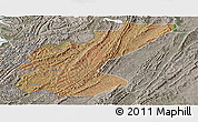Satellite Panoramic Map of Ngara, semi-desaturated