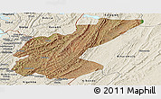 Satellite Panoramic Map of Ngara, shaded relief outside