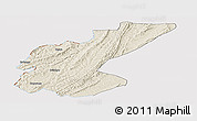 Shaded Relief Panoramic Map of Ngara, cropped outside