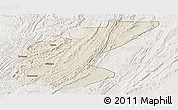 Shaded Relief Panoramic Map of Ngara, lighten