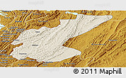 Shaded Relief Panoramic Map of Ngara, physical outside