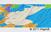 Shaded Relief Panoramic Map of Ngara, political outside