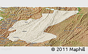 Shaded Relief Panoramic Map of Ngara, satellite outside
