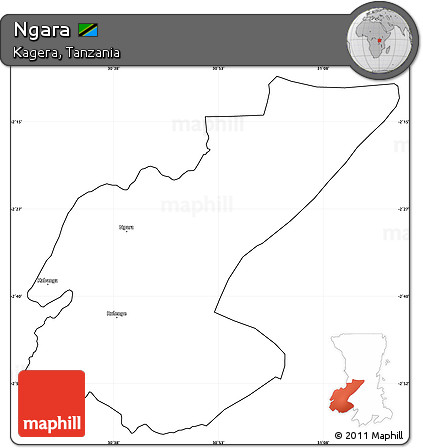 Blank Simple Map of Ngara, cropped outside