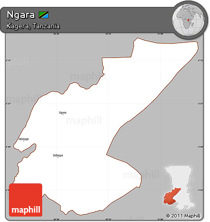 Gray Simple Map of Ngara, cropped outside