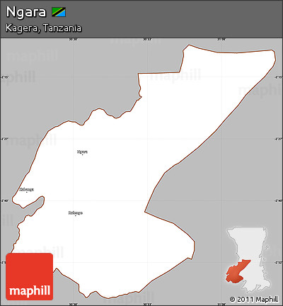 Gray Simple Map of Ngara, cropped outside