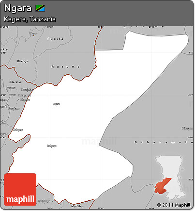 Gray Simple Map of Ngara