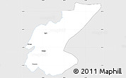 Silver Style Simple Map of Ngara, single color outside