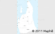 Silver Style Simple Map of Kaskazini-Unguja