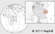 Blank Location Map of Zansibar North, highlighted country, highlighted parent region, within the entire country