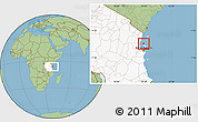Savanna Style Location Map of Zansibar North, highlighted country, highlighted parent region