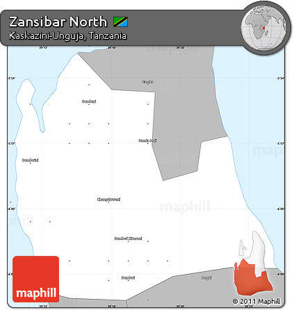 Gray Simple Map of Zansibar North