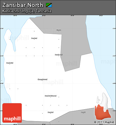 Gray Simple Map of Zansibar North