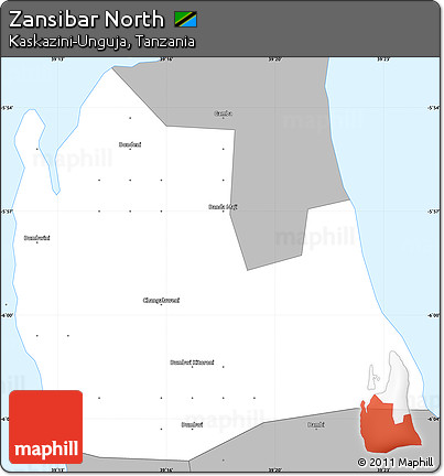 Gray Simple Map of Zansibar North