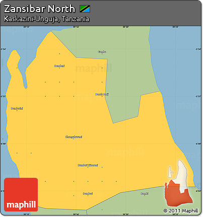 Savanna Style Simple Map of Zansibar North