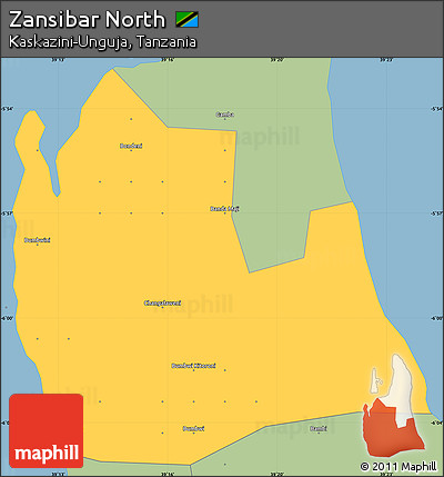 Savanna Style Simple Map of Zansibar North