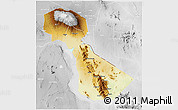 Physical 3D Map of Kilimanjaro, lighten, desaturated