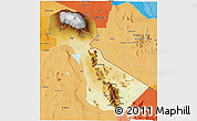 Physical 3D Map of Kilimanjaro, political shades outside