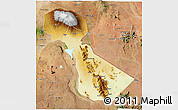 Physical 3D Map of Kilimanjaro, satellite outside