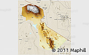Physical 3D Map of Kilimanjaro, shaded relief outside