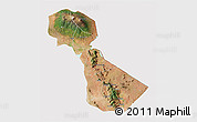 Satellite 3D Map of Kilimanjaro, cropped outside